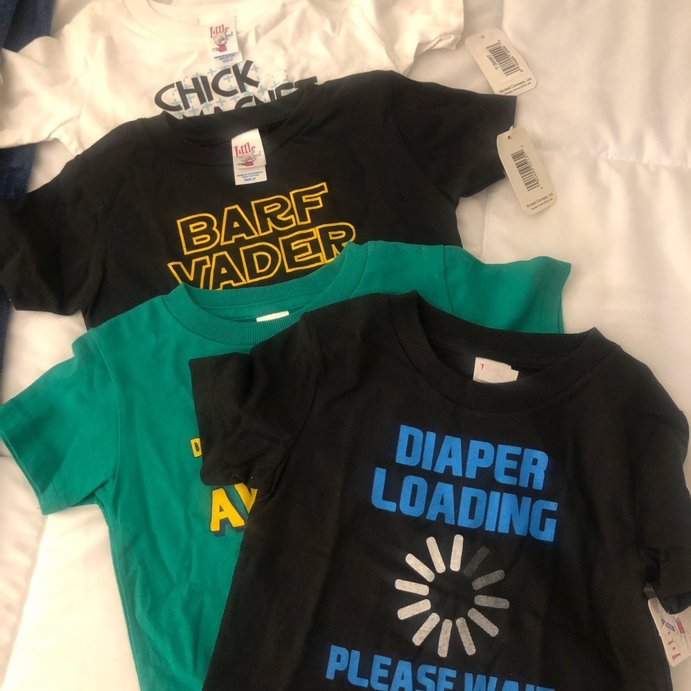 Bundle of 4 Funny Childrens Graphic T-Shirts New With Tags